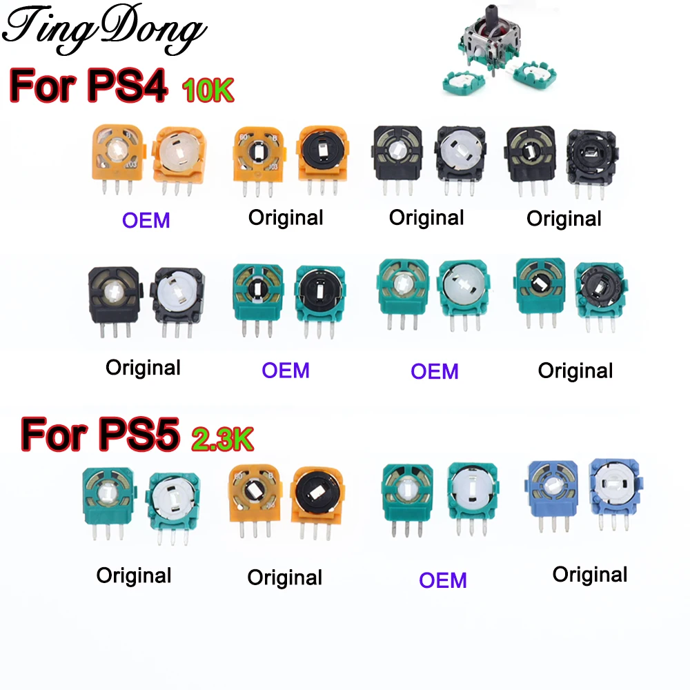 6/10/20pcs Original 3D Analog Thumbstick Axis Resistors Potentiometer Micro Switch Sensor For PS5 PS4 Controller Joystick