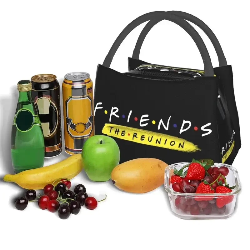 Friends Reunion Isolierte Lunch-Tragetasche für Damen, Comic-TV-Show, wiederverwendbarer Kühler, Thermo-Lunchbox für Lebensmittel, Outdoor, Camping, Reisen