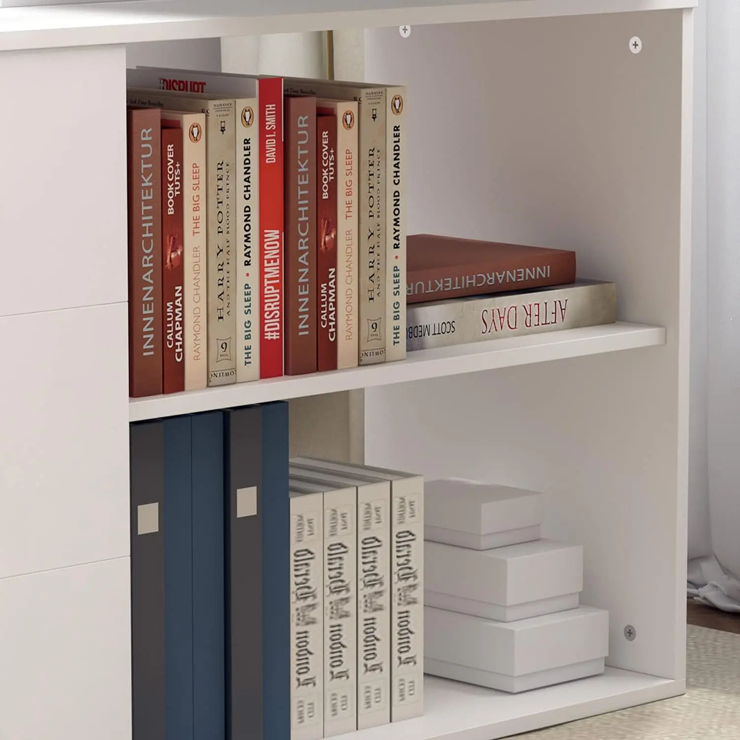 Home Office Computer Desk Corner Desk with 3 Drawers and 2 Shelves, 55 Inch Large L-Shaped Study Writing Table with