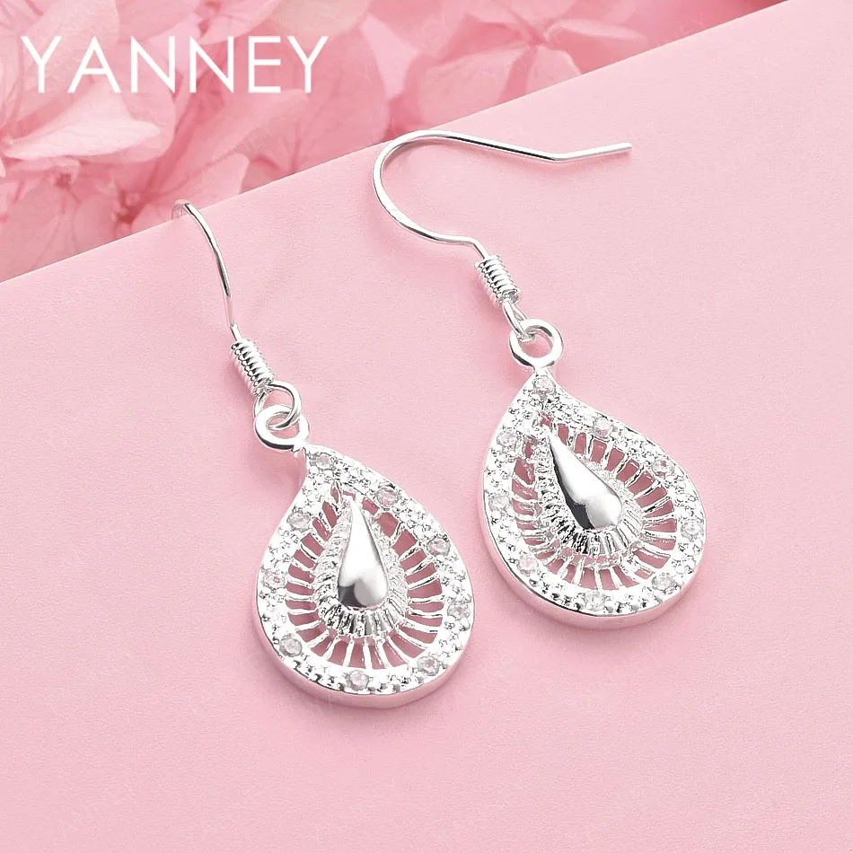 

Изысканные серьги-капли из стерлингового серебра 925 пробы для женщин, модные украшения, аксессуары для свадебного подарка