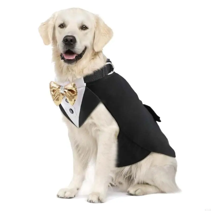 97QD Dog Wedding Suit Butterfly Tie Pet Tuxedo เครื่องแต่งกายชุดเสื้อผ้าสุนัขจัดหา