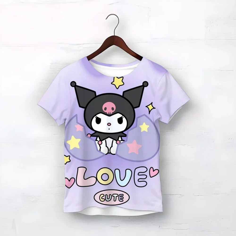 

Sanrio Kuromi спортивная быстросохнущая дышащая мужская футболка с 3D принтом, милая летняя футболка с короткими рукавами для взрослых и детей для родителей и детей для мальчиков и девочек