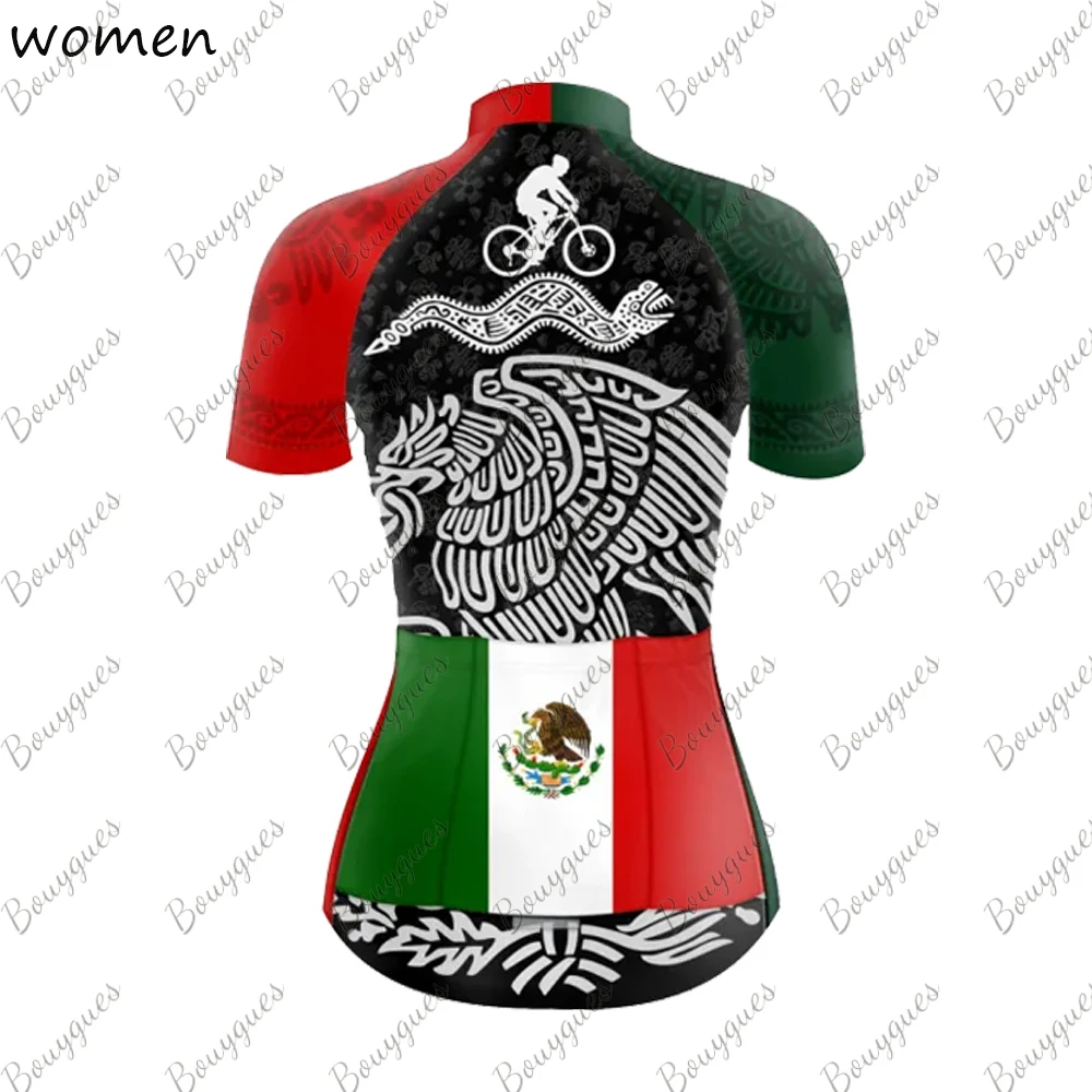 2022 Mexico Women Triathlon Short Sleeve Cycling Jersey Sets Maillot Ropa Ciclismo Outdoor sports Bicycle Clothing Bike Shirts