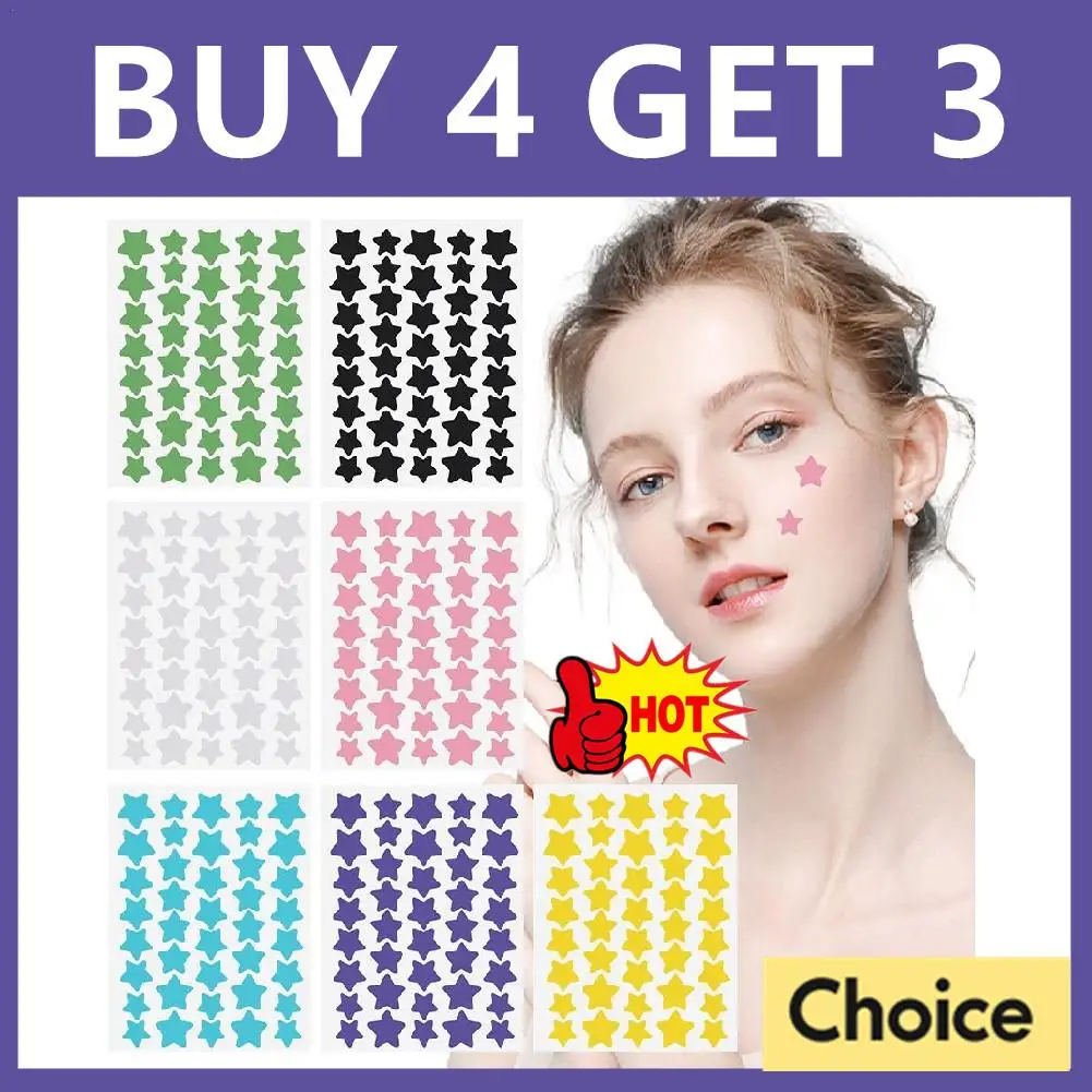 280pcs Colorful PE Pimple Patches Cute Star Shaped Pimple Cover Sticker Invisible Pimple Cover Removal Pimple Patch