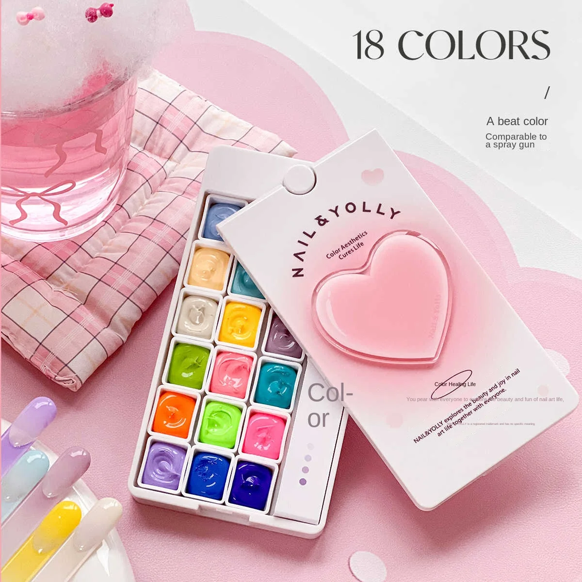 

YOLLY Multicolor 18 Colors Solid color Pat Pat Nail Gel Set 2025 New Hot Sale Nail Art Kit Non-toxic UV Gel Nail Salon Wholesale