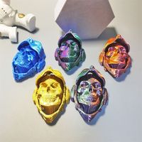 Funny Machined 3D Printing Mask Model Pla Flip Skull Mask Model Colorful Action Doll Accessories Knight Mask Toy Halloween Gift