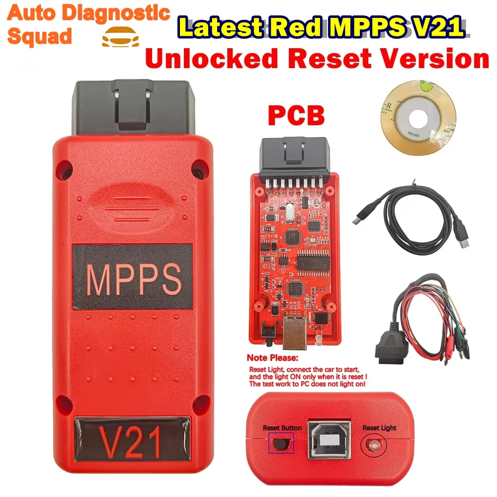 MPPS V21 Entsperrte Unbegrenzte Reset-Version Vollchip mit Breakout Tricore Kabel Super Praktisches OBD2 ECU Chip-Tuning Scanner-Tool