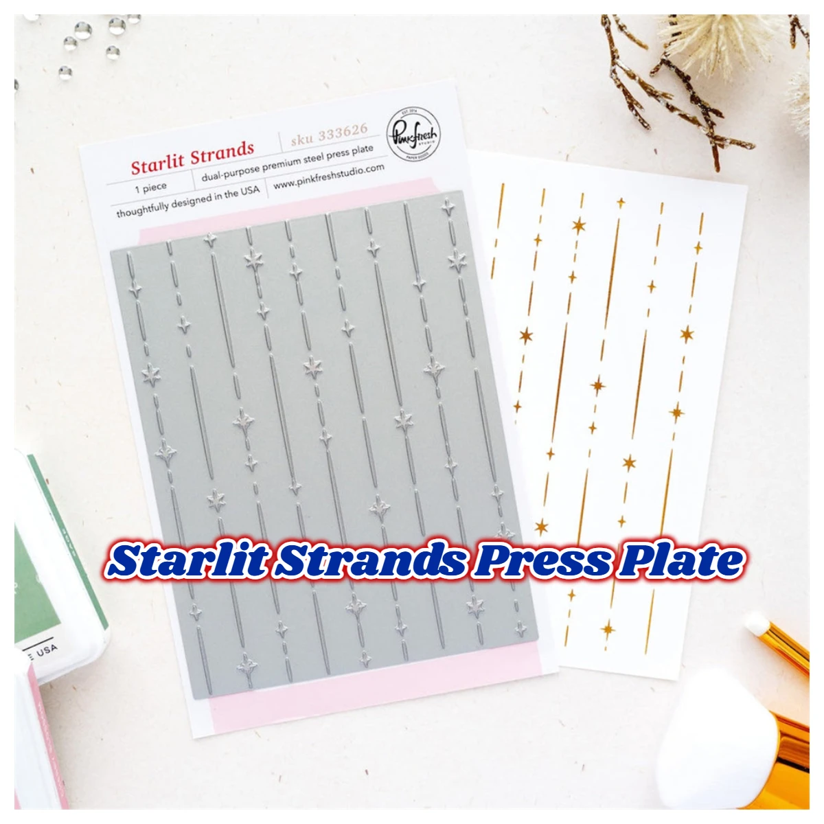 Starlit Strands Press Plate Metal Craft Hot Foil Photo Album for DIY Scrapbooking Paper Make Cards Handmade Mold Embossing