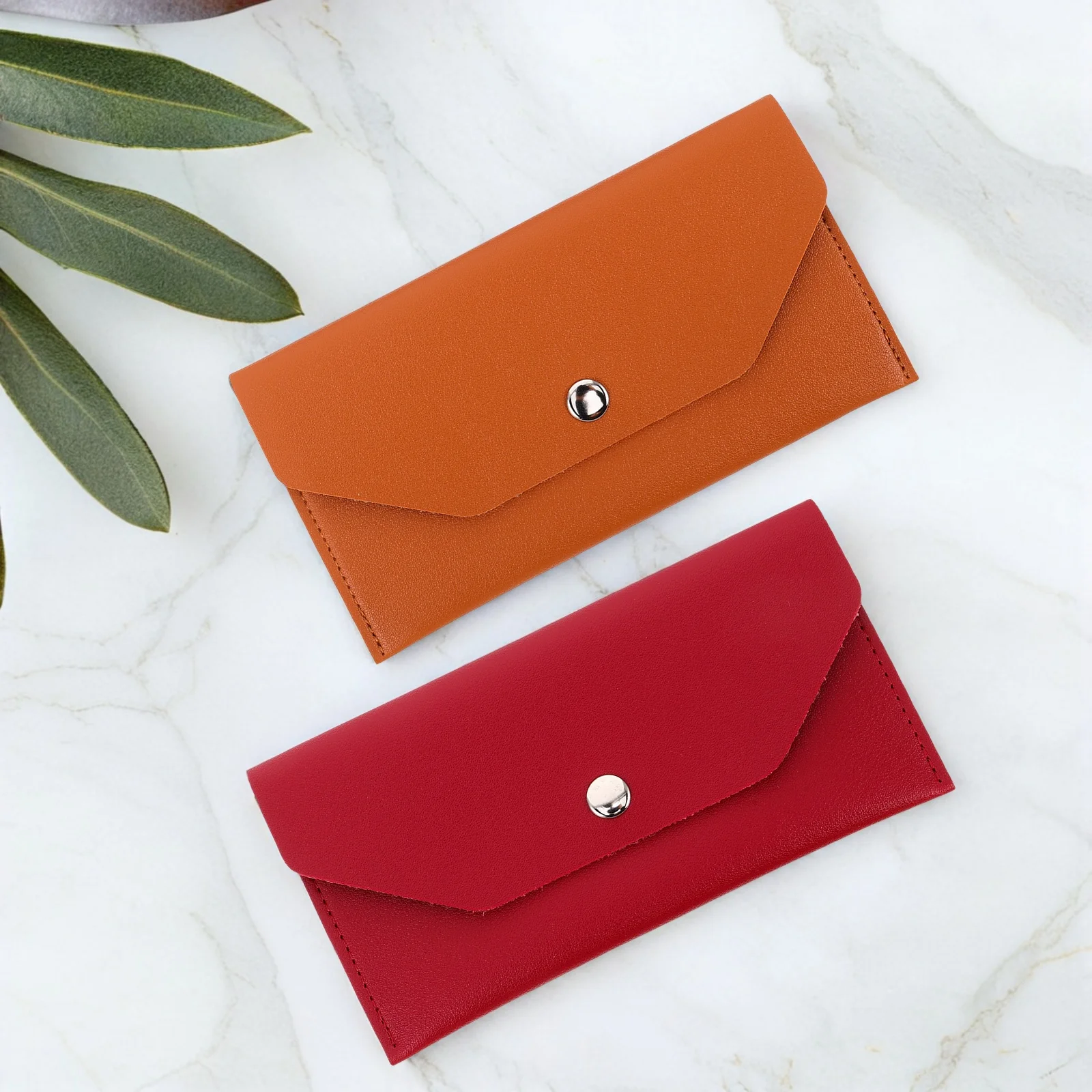 

2Pcs Card Holder Wallet PU Cash Organizer Business Credit Card Case Reusable Budget Envelope Spring Festival Wedding