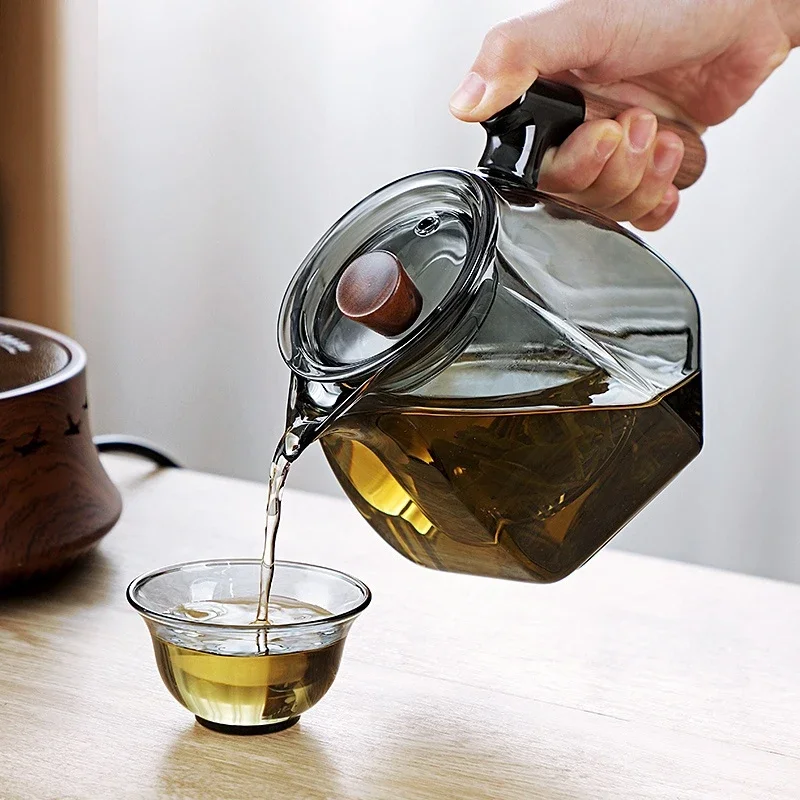 600ml Glass Teapot with Stainless Steel Tea Strainer High Heat Resistant Flower Kettle Kung Fu Tea Pots Teaware for Infusing Tea