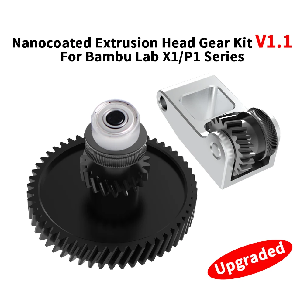 For Bambu X1/P1P CNC Nanocoated Extrusion v1.1 Head Gear Kit High Quality 3d Printer parts for Bambu 3d Printer