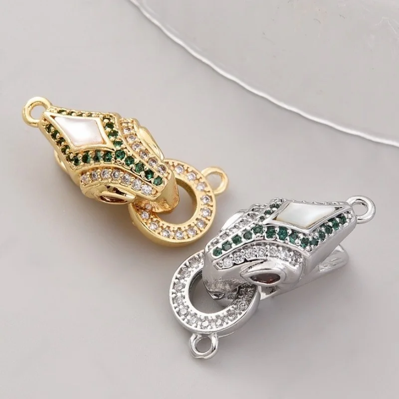 1piece Wholesale Snake Head Spring Press Necklace Bracelet Clasp Jewelry Accessories Snake Pearl Connector Clasp DlY Accessories