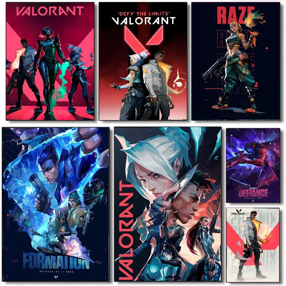 Game V- Valorant Poster Wall Art Printed Decor Sticker Stylish Home Gift for Living Room Bedroom Corridor Cafe