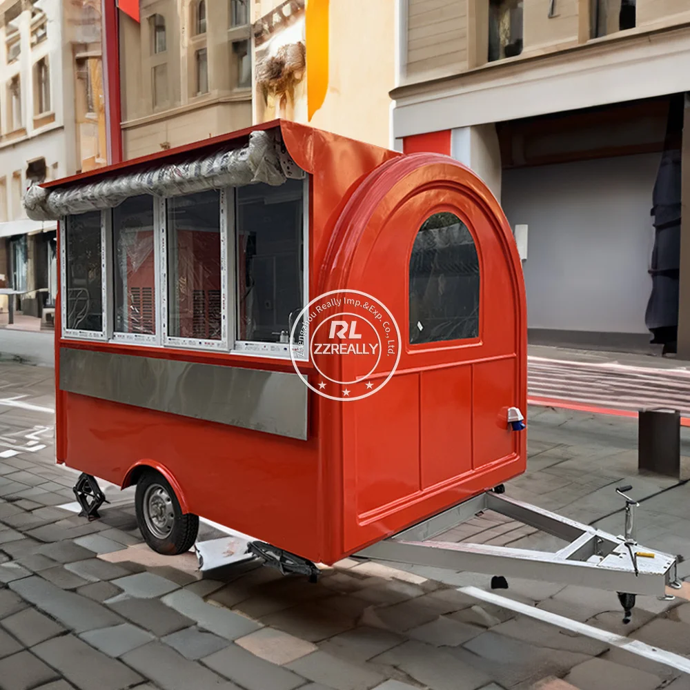 Carrinho de comida comercial, quiosque de cafeteria de rua, carrinho de sorvete, concessão totalmente equipada, caminhão de comida, cozinha móvel