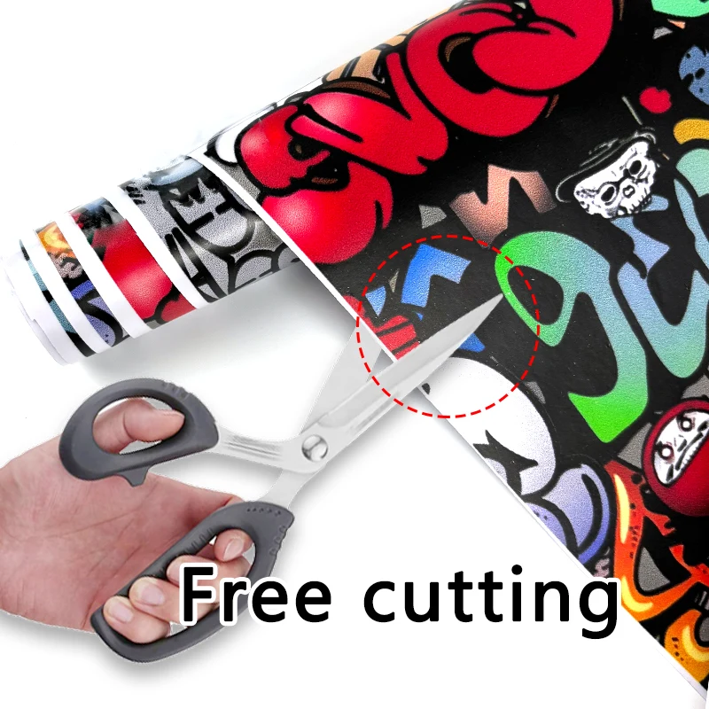 1 Roll JDM Style Graffiti Painting Car Film Waterproof Suncreen Auto Rear Mirrors Fuel Tank Cap B Pillar Body Bike Sticker Decor