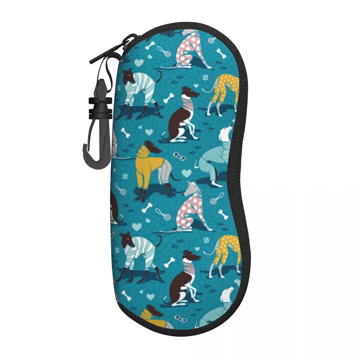 Custom Greyhounds Sunglasses Soft Case Neoprene Zipper Whippet Sighthound DOg Shell Eyeglass Case Protective Box For Glasses