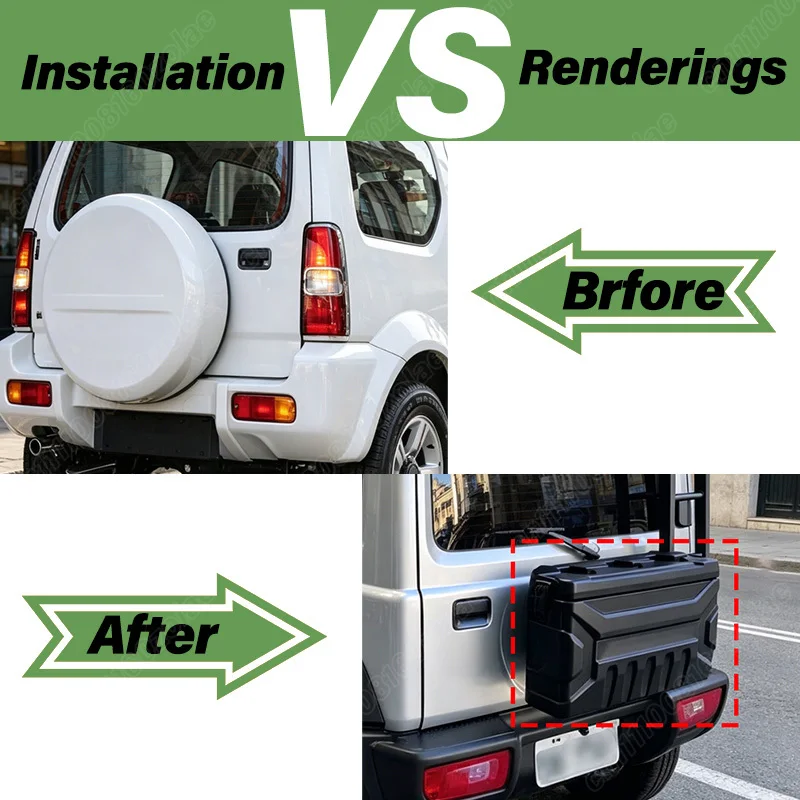 For Suzuki Jimny JB64 JB74 2007-2017 2018-2025 CAR Off Road Modification Accessories Tailgate Toolbox External Storage Box