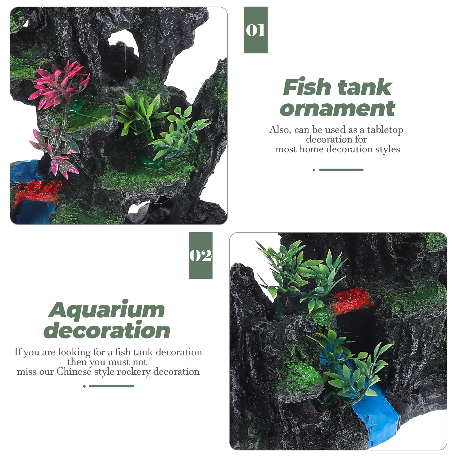

Artificial Hill nament Fish Tank Aquarium Decor Resin Material Non Toxic Safe Water Home Pet Supplies Tabletop L scaping Rockery