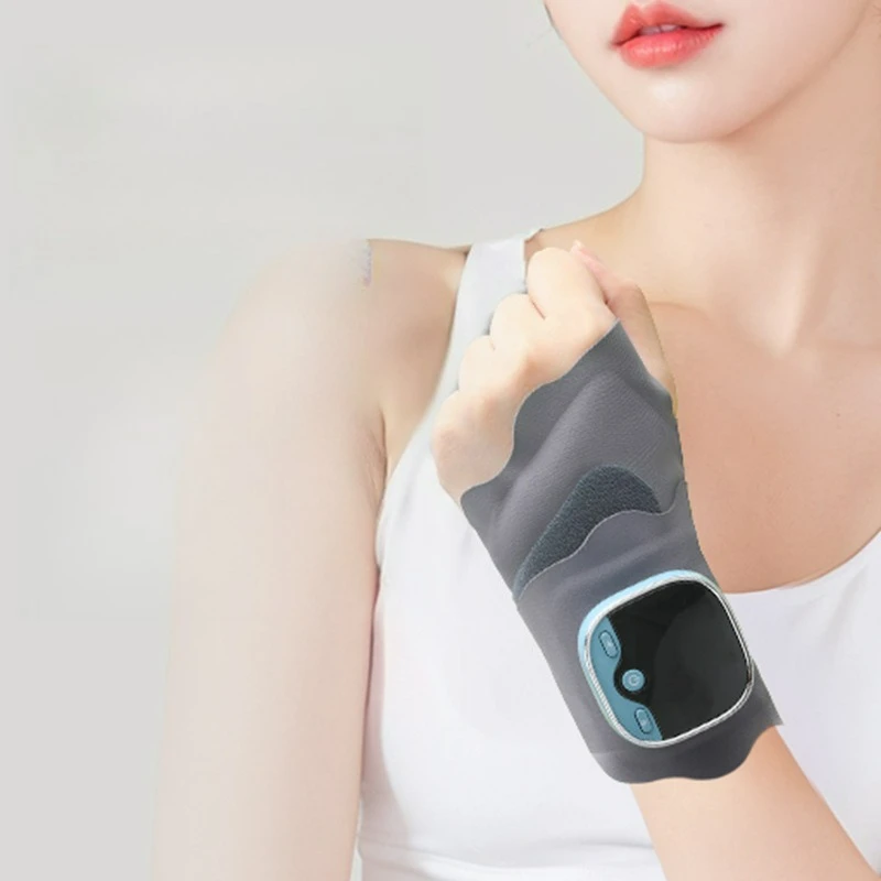 

Термомассажер для запястья EMS с подогревом, массажная накладка для рук, пояс для согревания рук, голосовые подсказки, дышащий материал, беспроводной фиксатор для запястья