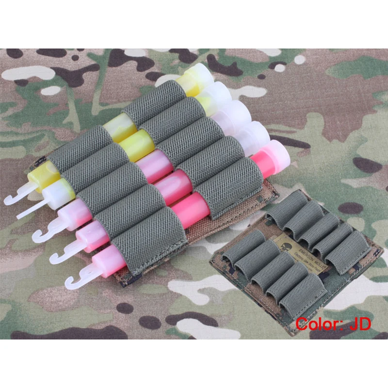 Emersongear Tactical Wargame Light Stick Pouch Molle Glow Stick Carrying Bag Panel Portable Airsoft Hunting Shooting EM6033