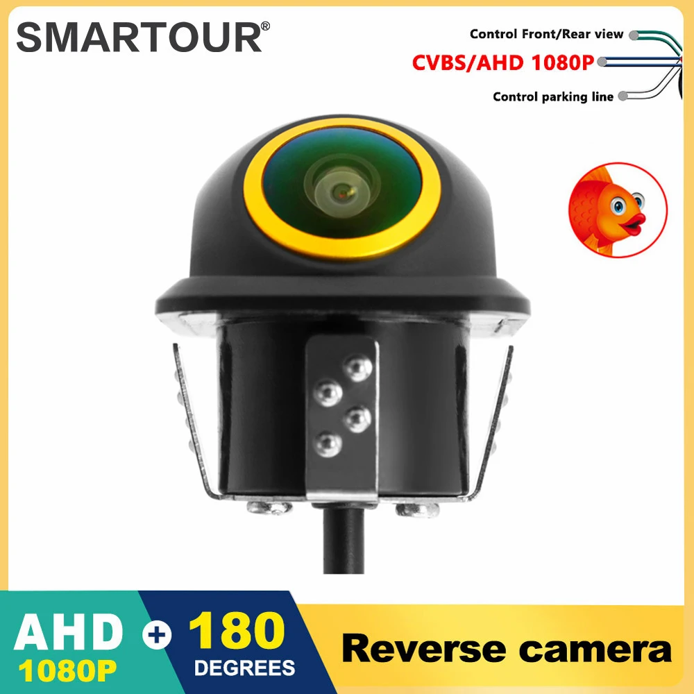 Smartour AHD 180 degree Fisheye Lens Car Rear Side front View Camera Wide Angle Reversing Backup Camera Night Vision Waterproof