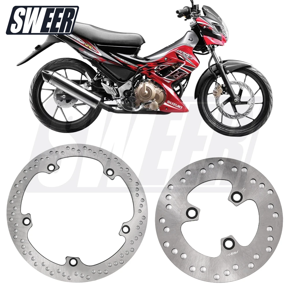 

﻿Motorcycle Front / Rear Brake Float Disc Compatible with SUZUKI Satria FU150 Oraiginal Replace 280MM / 185MM Disc Brake Pad