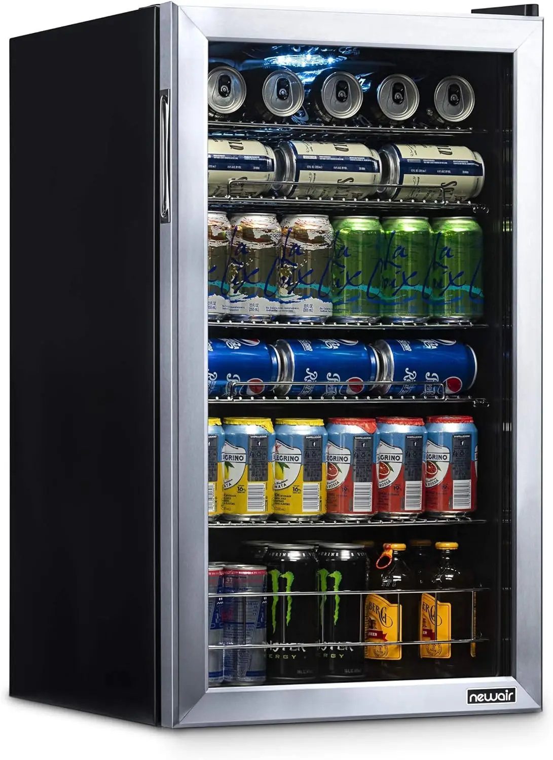 

NewAir Beverage Refrigerator Cooler | 126 Cans Free Standing with Right Hinge Glass Door | Mini Fridge Beverage Organizer