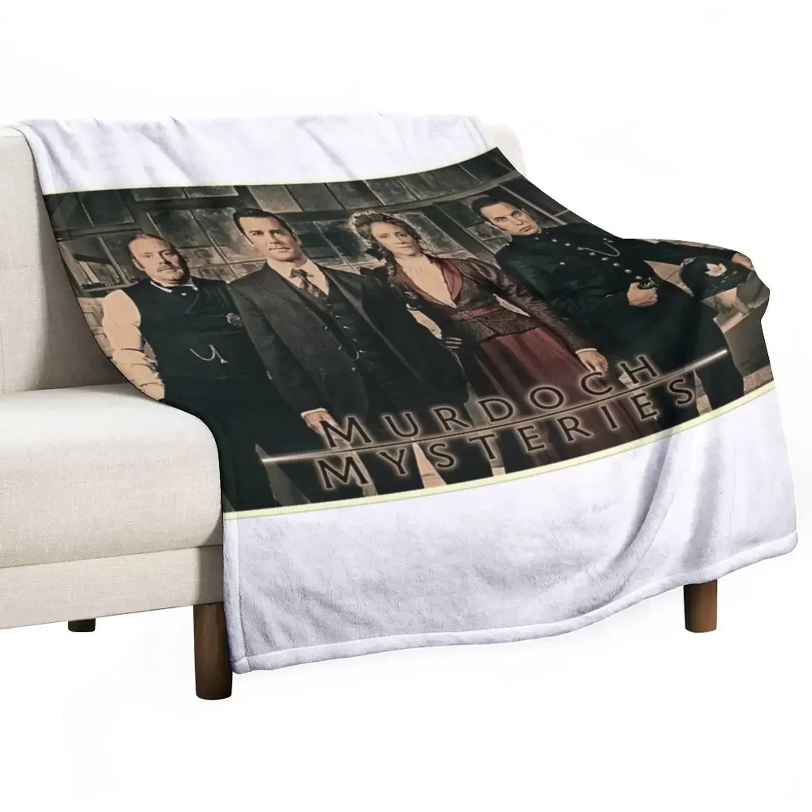 Murdoch Mysteries Dramatic Print Throw Blanket Luxury Designer Decorative Sofa Blankets