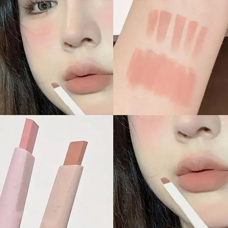 قلم تحديد الشفاه Nude Gege Bear Matte Velvet Lip Liner قلم تحديد الشفاه طويل الأمد مقاوم للماء