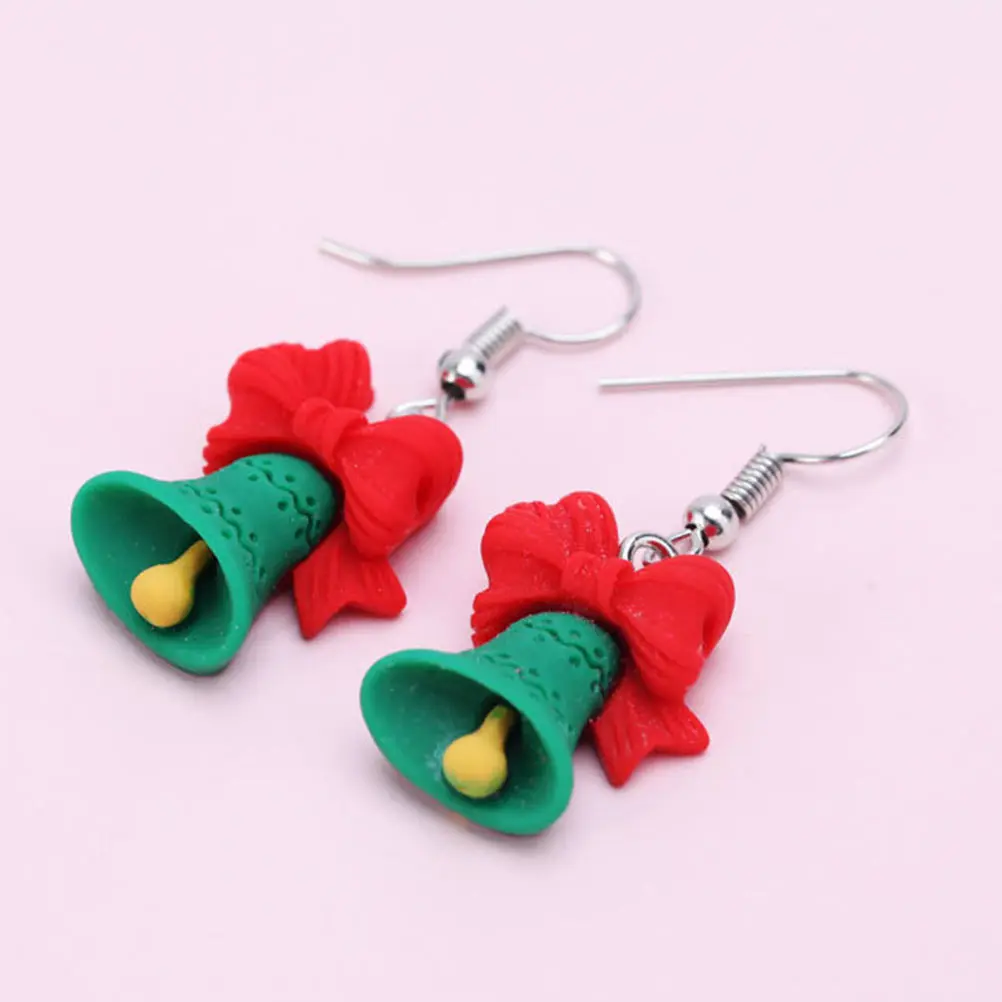 

3Pairs Xmas Earrings Delicate Christmas Bell Ear Pendants Party Festival Ear Decor Unique Xmas Themed Jewelry Chic Earrings