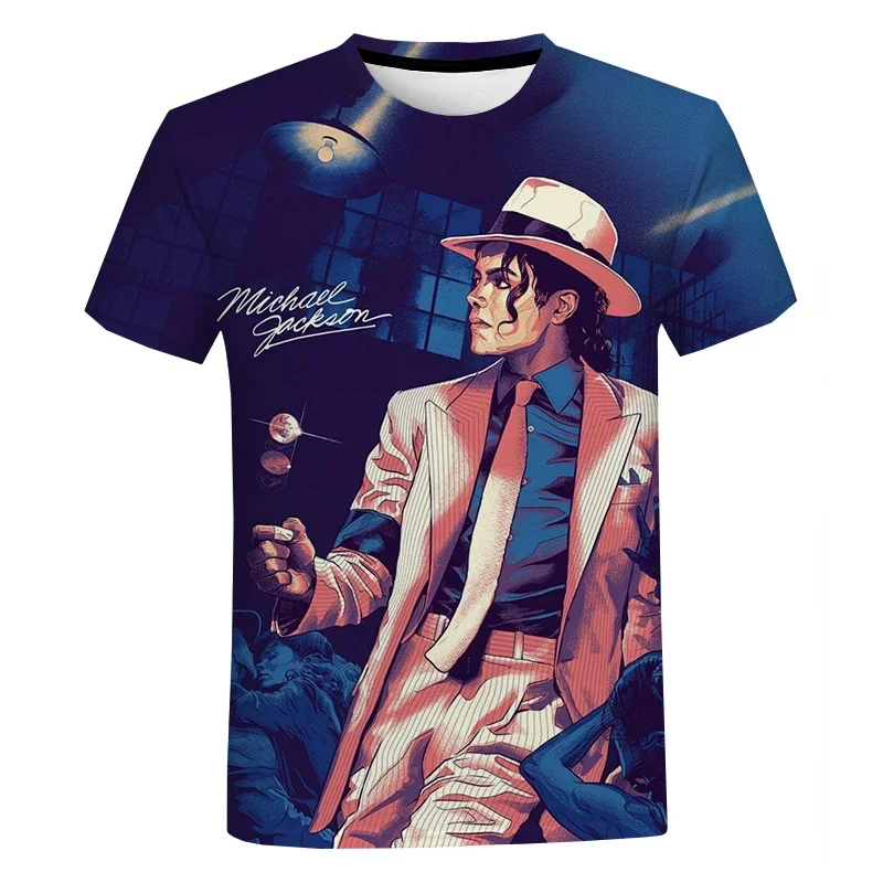 3D Print Michael Jackson T-shirt chłopcy/dziewczęta moda casualowe w stylu Streetwear t-shirty męskie ubrania oversize