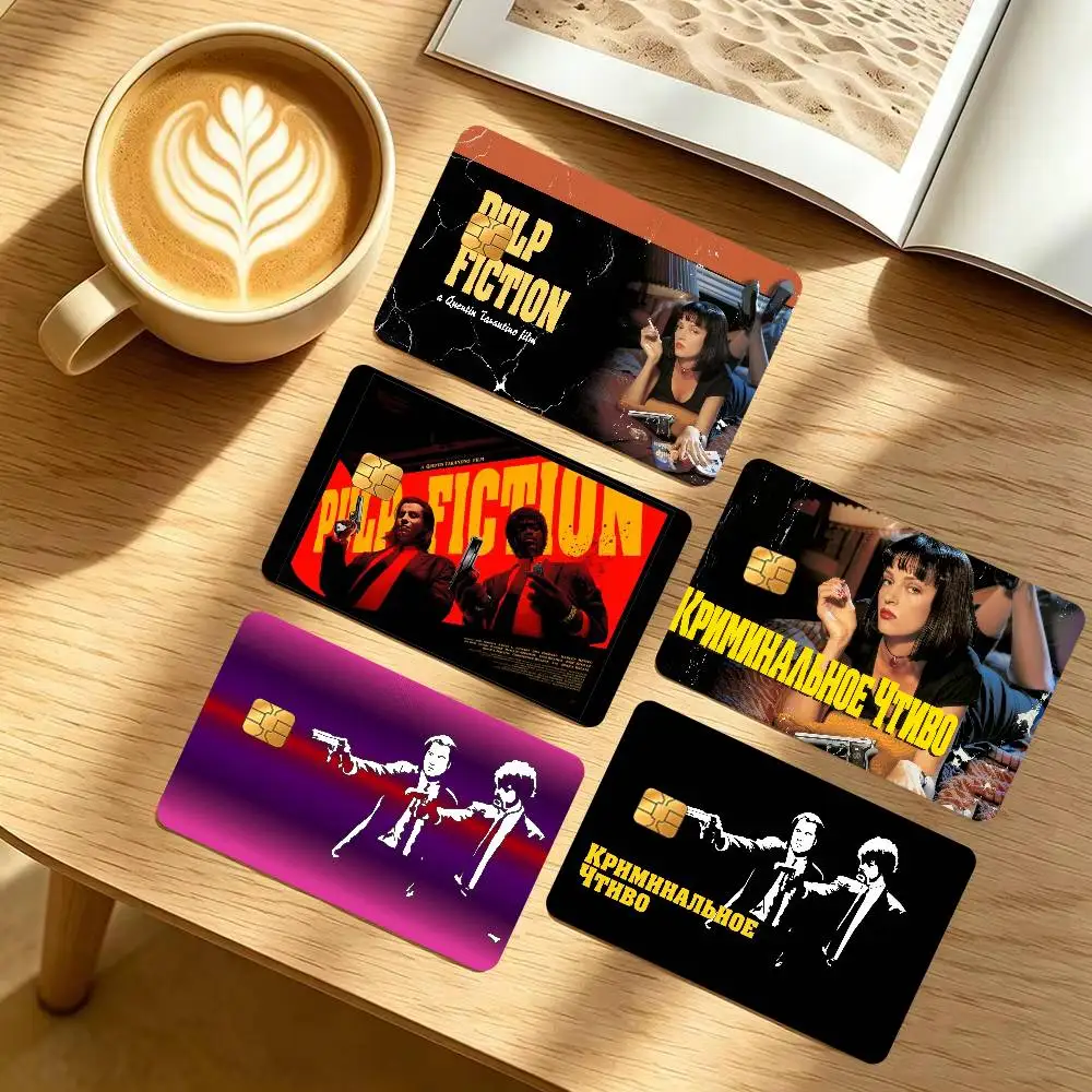 Film P-Pulp F-Fiction  Cartoon Credit Card Skin Stickers For Bank Card Bus Metro Card Sticker Waterproof Women Gift