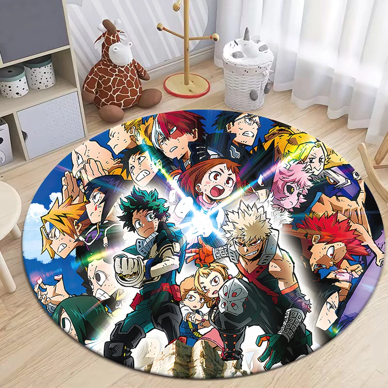 

My Hero Academia HD Printed Round Carpet.soft,Comfortable,exquisite, Living Room,bedroom,sofa,doorway Mat.table,chair,gifts,Rug