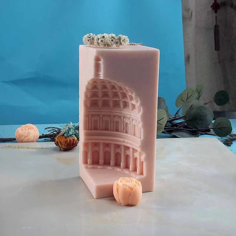 Big Roman architecture dome Silicone Candle Mold Carving Art Aromatherapy Plaster Home Decoration Mold Wedding Gift Handmade