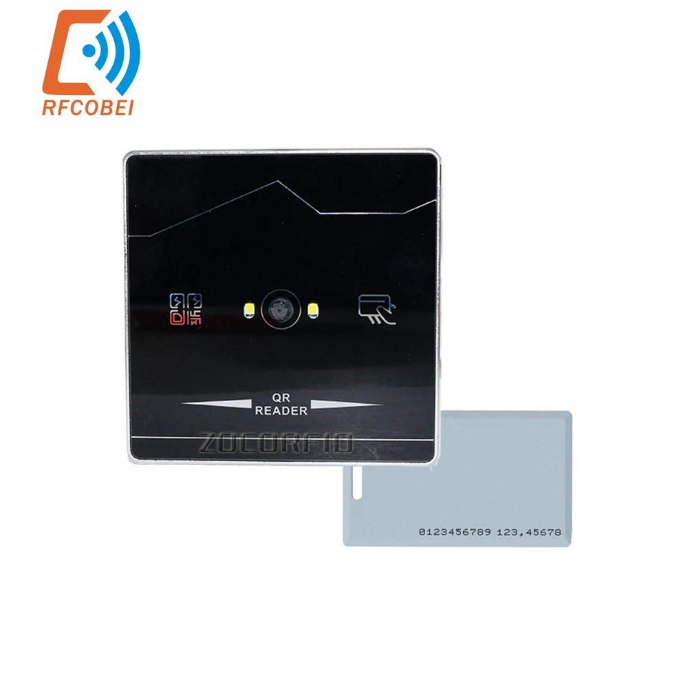 

Metal Shell 125khz EMID 13.56mhz smart IC wiegand access control card reader mounted ID 2D QR code scanner