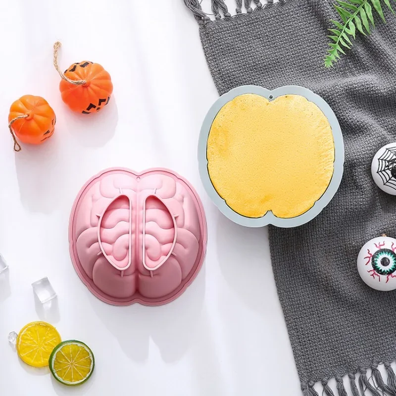 Brain Shape Cake Mold Halloween Theme Baking Tool Silicone Baking Pan Dessert Bread Mold Cake Accessories