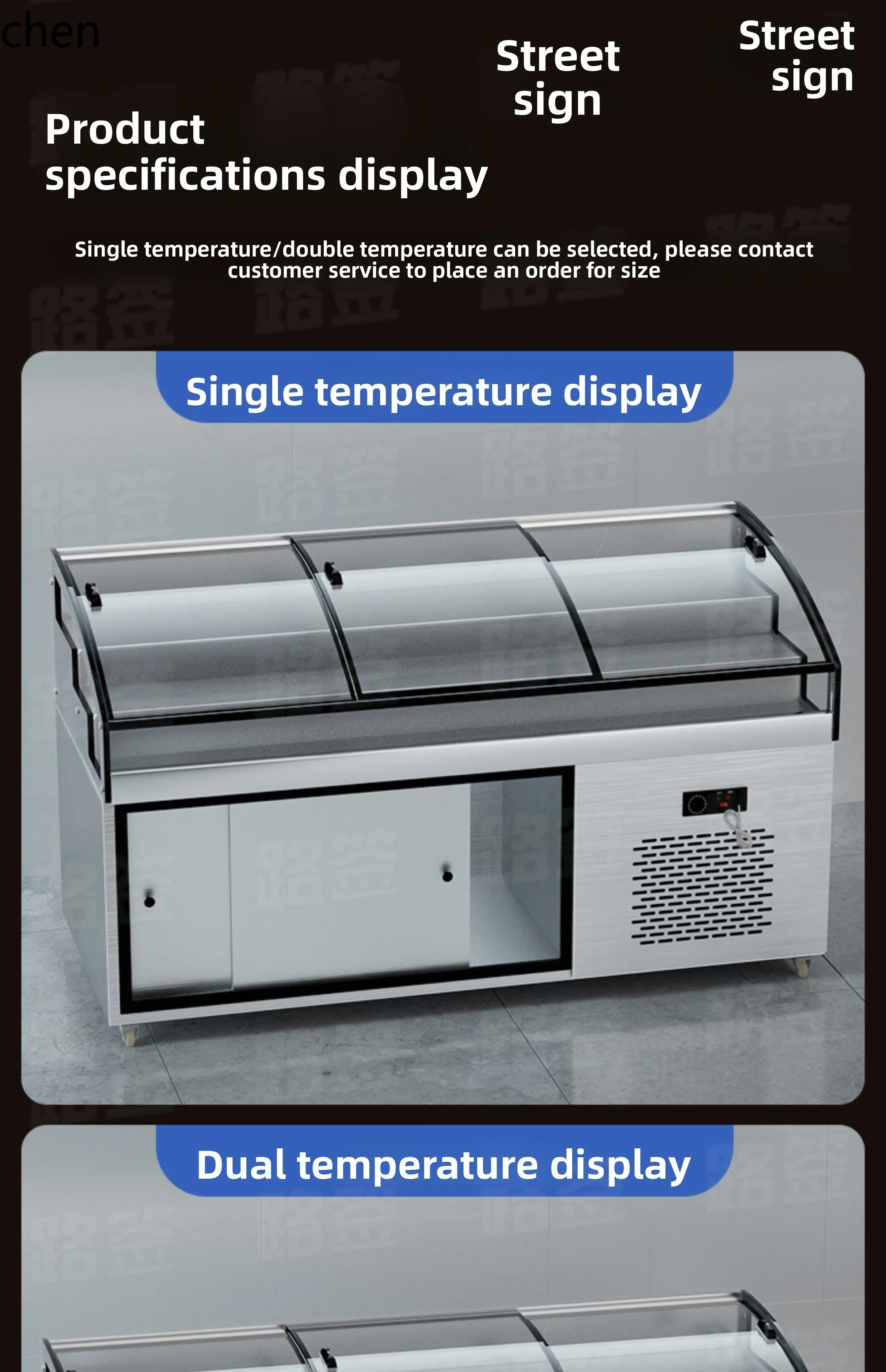 ZML Commercial Refrigerated Display Cabinet Cooked Food Fresh Keeping Cabinet BBQ String Freezer