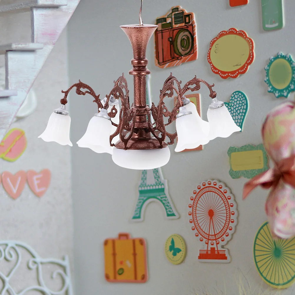 

Model Chandelier Micro Landscaping Mini Light Sand Table DIY Ceiling Metal Tiny Hanging Lamp