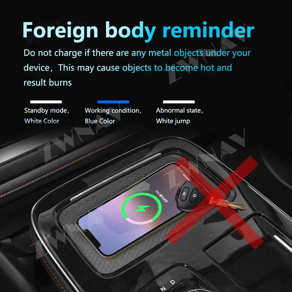 Wireless Charger Upgrade Module for GAC AEON V 2022 Embedded Center Console Charging Pad Compatible with Most Devices