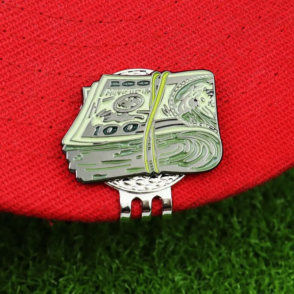 Magnetischer Ball-Marker, Hut-Clip, Dollar, einfach auszuziehen, magnetischer Hut-Clip, einzigartige Kirsite US-Dollar Golf-Hut-Clip, Golftaschen-Kappen
