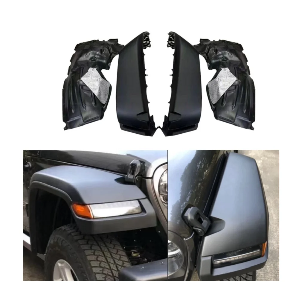 

For Wrangler JL 2018+ JT 2020+ Black ABS Front High Wheel Eyebrow Fender Flare JL1152-2