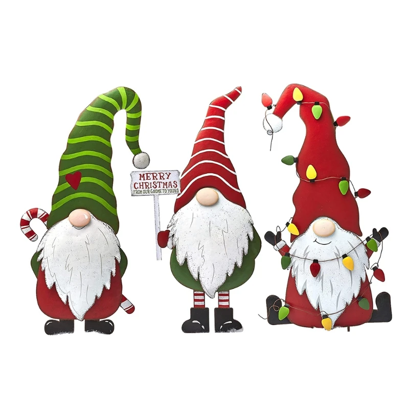 Christmas Lawn Stakes Decorations for Xmas Dwarf Outdoor Lawn Decorations Xmas Garden Signs with Stake for Party Drop shipping