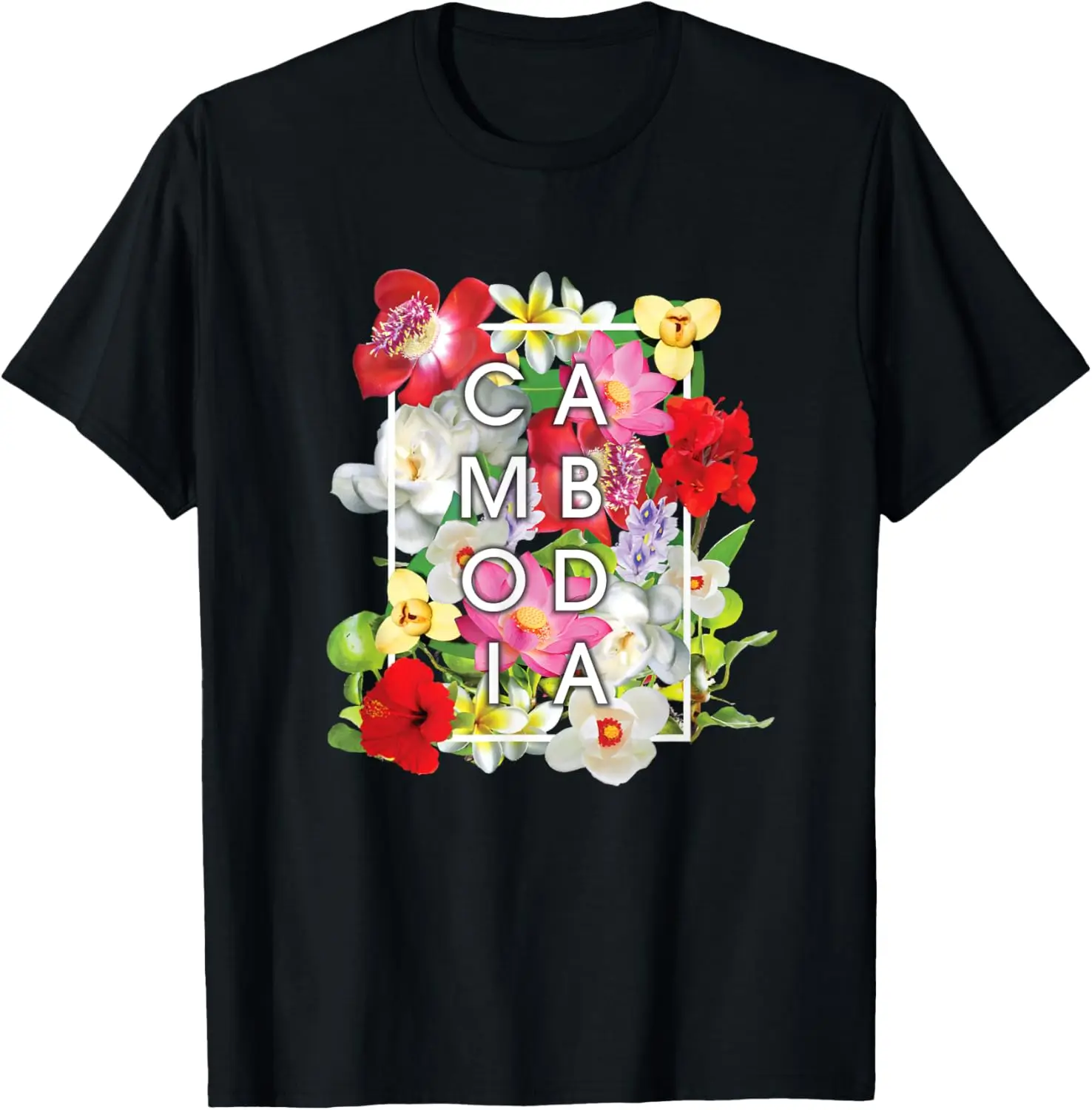 

Flowers of Cambodia Word Art - Khmer Pride T-Shirt