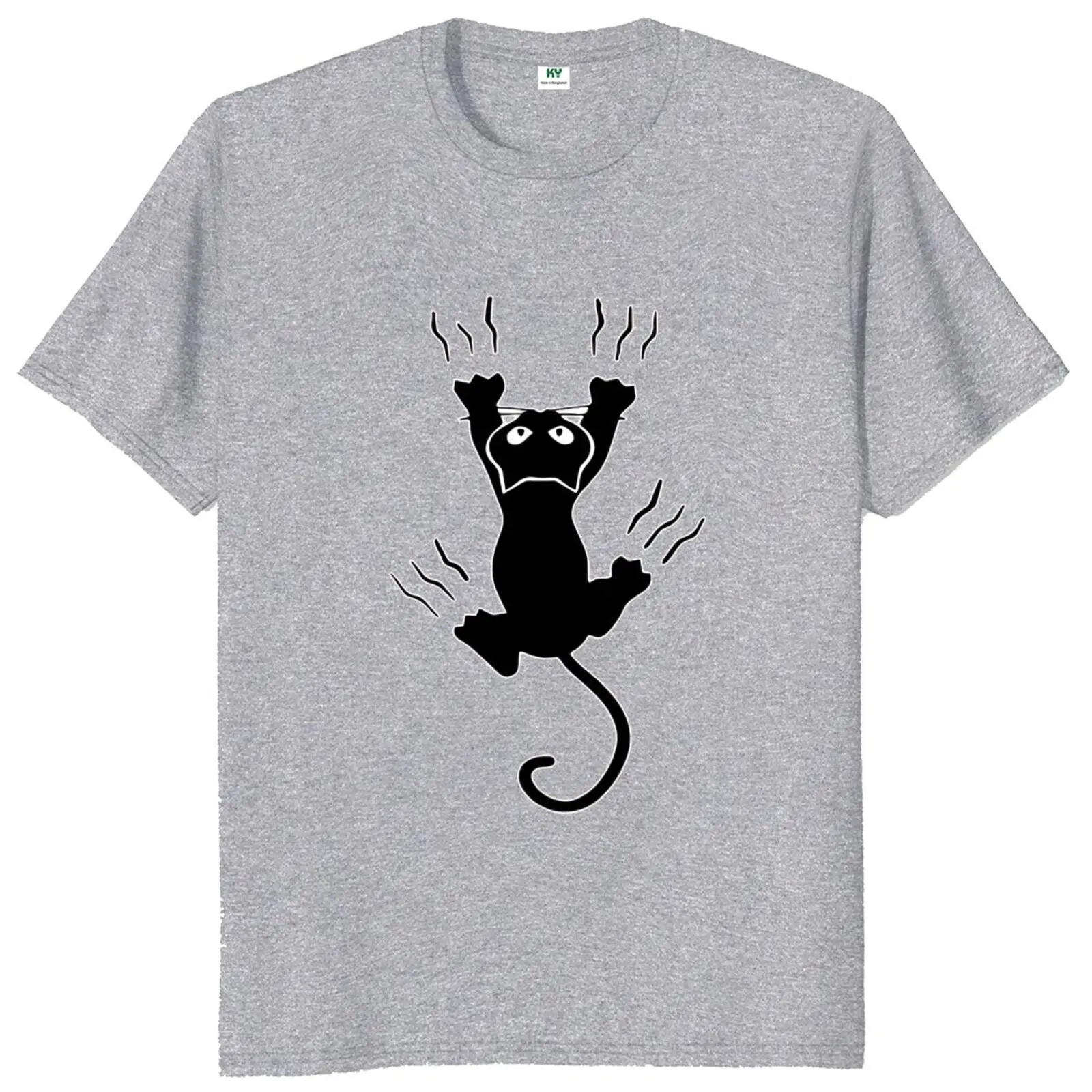

Crazy Annoying Black Cat T Shirt Funny Cat Lovers Essential 100% Cotton Casual Tshirt Short Sleeve Camiseta For Men WomenF