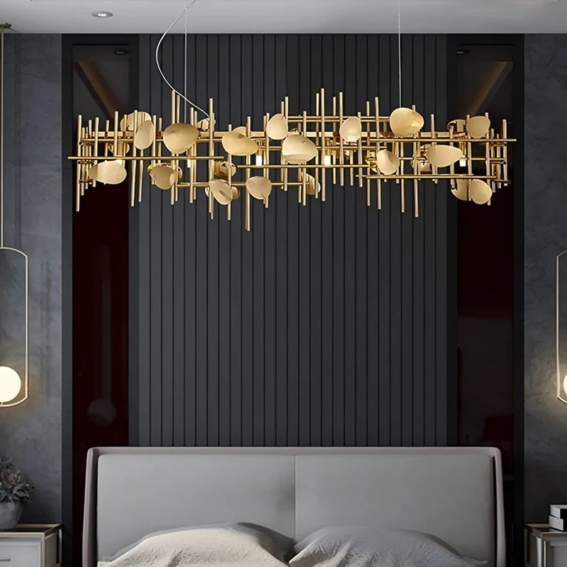 ديكور المنزل الثريا غرفة الطعام قلادة أضواء إضاءة داخلية تركيب المصابيح مصابيح السقف صالون الإضاءة الداخلية الفاخرة #5