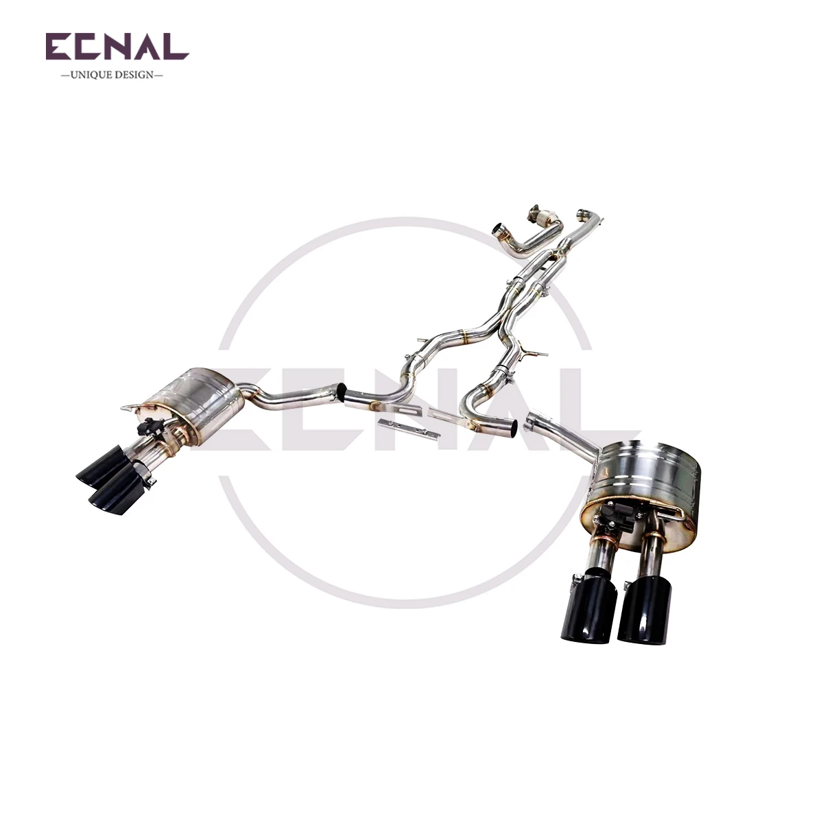 

Ecnal Exhaust Valved Catback & Downpipe & Front Pipe for Porsche Panamera 971 3.0T 2017-2018 Exhaust System with Valve Muffler