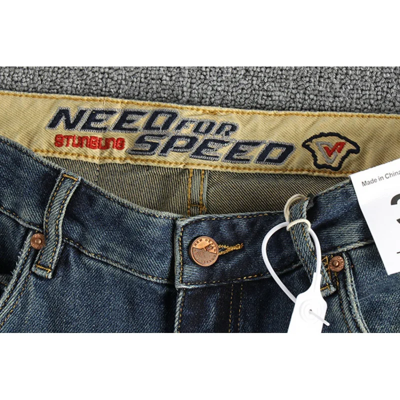 Retro Fashion Haulage Motor Wind Washed Worn Jeans Men's Micro-Elastic Slim-Fitting Small Straight Street Youth Trousers