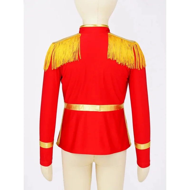RT01 enfants à manches longues cirque Ringmaster Cosplay Costume groupe de marche uniforme gland groupe majeur tambour honneur garde veste manteau & Gf1
