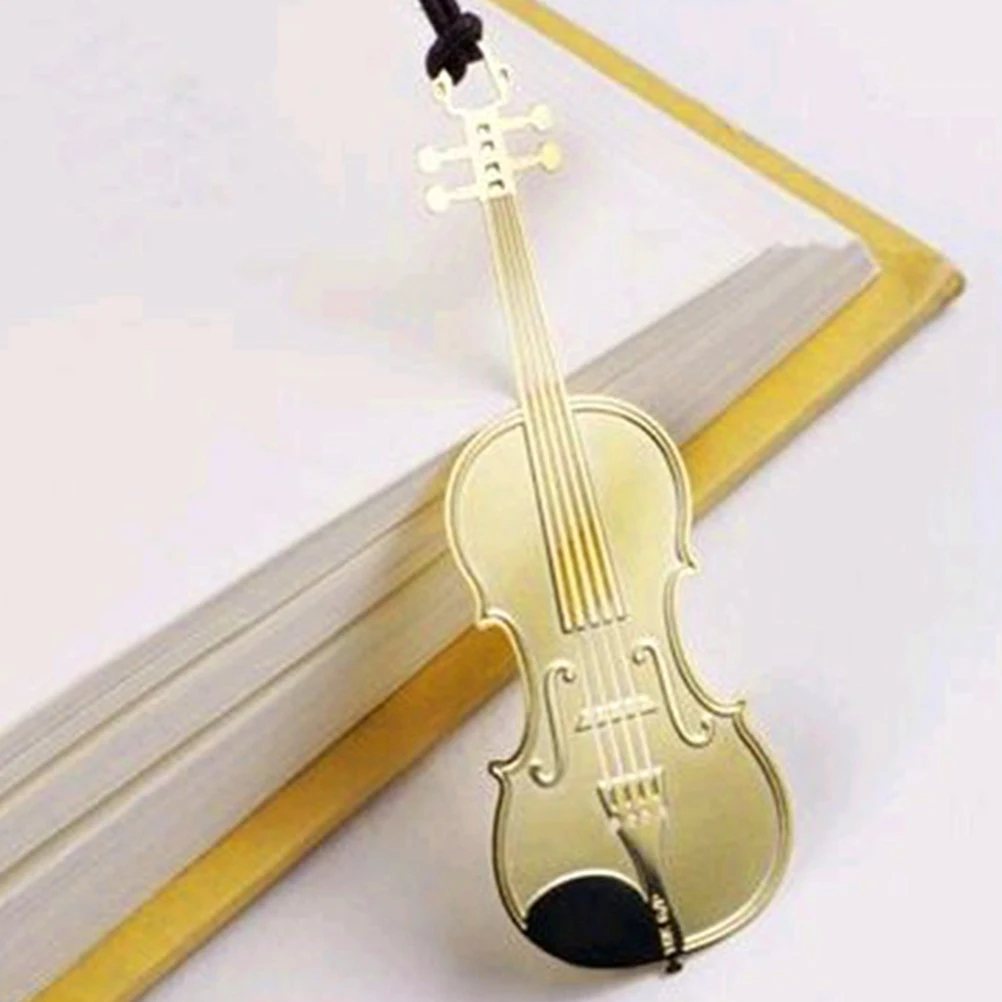 

6Pcs Elegant Musical Instrument Bookmarks Crafted Brass Metal Vintage Pattern for Book Enthusiasts Gift Stationery Accessories