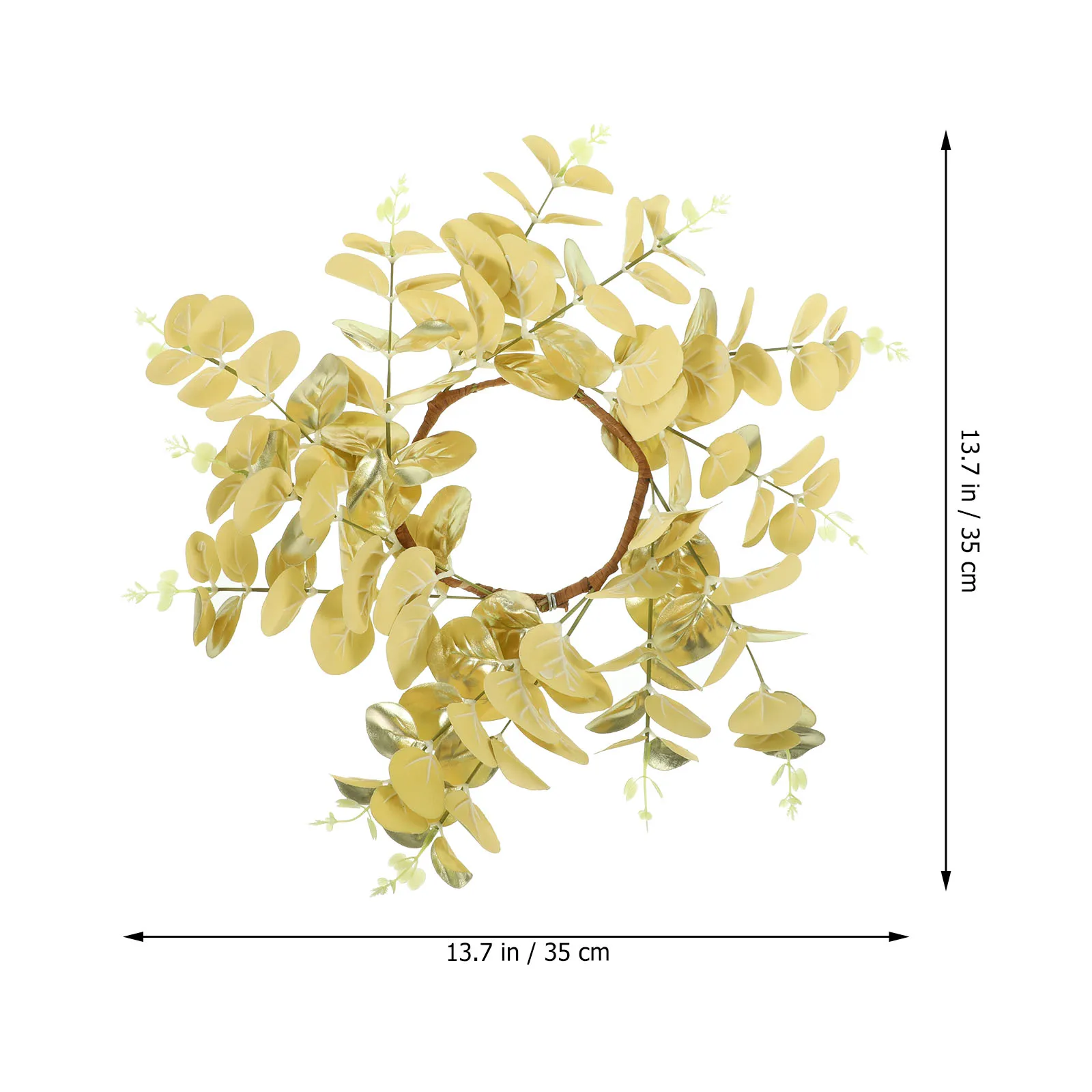 

Artificial Leaves Ring Decorative Wreath for Pillar Candles Ideal for Holiday Parties Valentine Christmas Desktop Decor